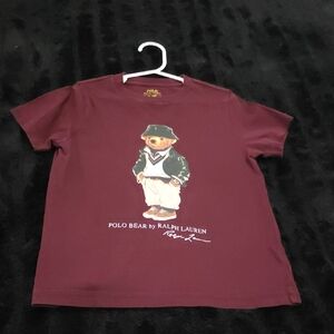 Polo by Ralph Lauren Kids Maroon Bear Graphic Tee